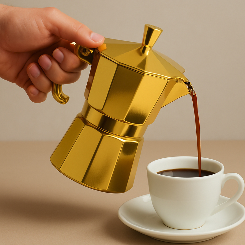 Incasa Caffettiera 3 Cup - Gold, Silver, & Bronze - Image 2